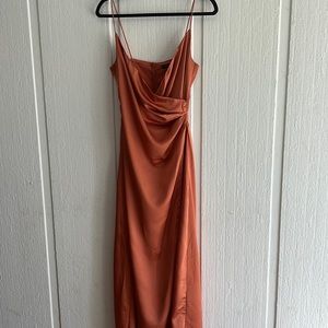 Nasty Gal NWT Orange Silk maxi